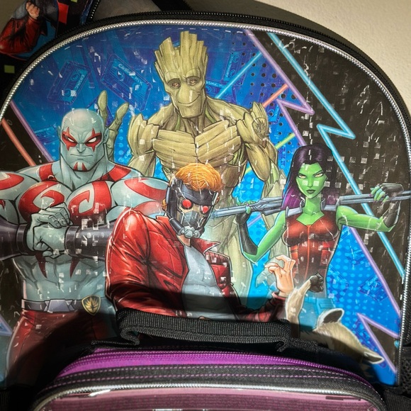 4pc Guardians of the Galaxy Backpack, Lunchbox, Pencil Box, and Lanyard - Picture 5 of 5